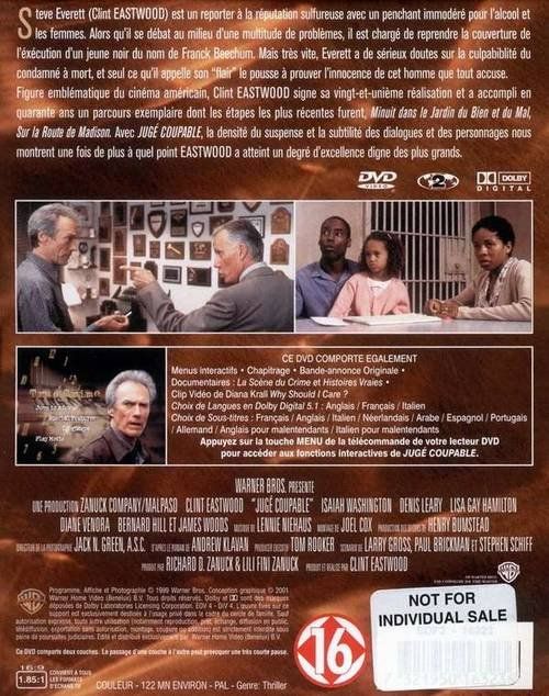Tutti i DVDs: JUGÉ COUPABLE (TRUE CRIME) – Nuovo (secondo la descrizione) da Bursins venduto da Adabel 1