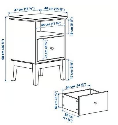 Tables de nuit: 2 Table chevet, blanc, 47x40 cm – D'occasion à Genève par Etbald73 1