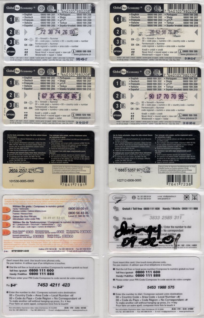 Schede telefoniche: 10 diverse Schweizer Prepaid Telefonkarten – Usato da Eglisau venduto da Chperfins 1