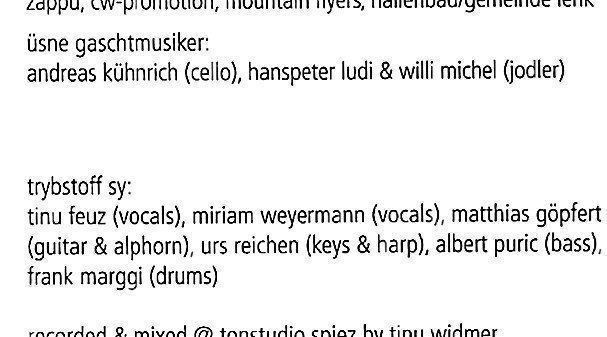 CD: Trybstoff ABFLUG Zytglogge CD signiert – Usato da Kandergrund venduto da Sososo 3