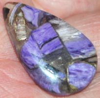 Cabochon L-4136 – Spiny Kupfer Charoit 30x18mm