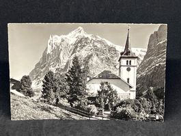 Kirche Grindelwald mit Wetterhorn 3701m