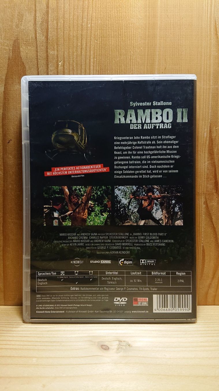 Tutti i DVDs: RAMBO 2 Der Auftrag DVD Uncut – Usato da Wilderswil venduto da Exebub 1
