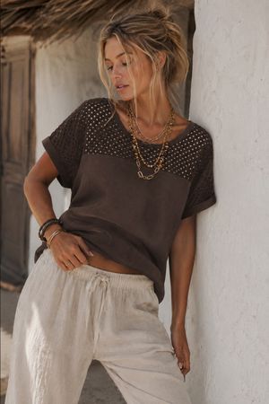 Neue coole Bluse aus Leinen + Cotton Gr.M-L