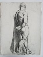 Lot de 4 fusains grands formats Margerite Agnès (1894-1960)