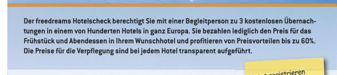 Gutscheine: Freedreams Hotelscheck bis 30.09.2026 - 3 Nächte! – Neu und originalverpackt aus Dornach von lau_y5xn 1