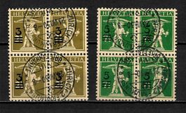 1930 4x+4x Aufbrauchsausgabe mit Stempel Zürich