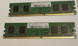 Samsung 2x 256MB 1Rx16 PC2-3200U-333 RAM