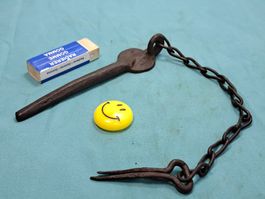 1 antike Tür Kette mit Bolzen & Ring Nagel (LOT1667#TBS1)