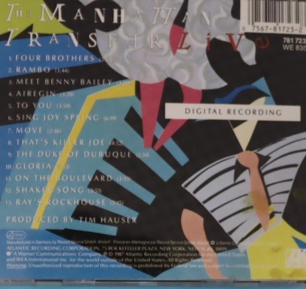 CD: The Manhattan – Transfer - Live – Usato da Luzern venduto da CONTENTI 2