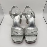 Glitzer Sandalen von Catwalk, Silber, Grösse 37, Neu!
