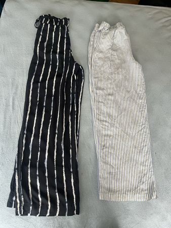 2 Sommerhosen, Streifenmuster, Gr. S, Damen,
