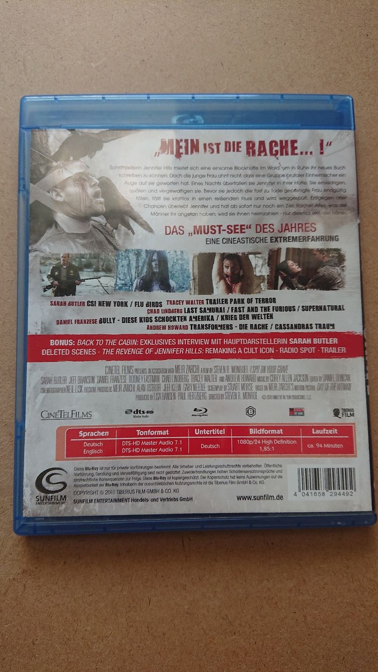 Alle DVDs: I Spit On Your Grave Blu-ray  – Gebraucht aus Chur von FreakofRarity 1