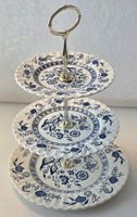 70s J & G Meakin UK 3 stöckige ETAGERE Nordic Blue Ironstone