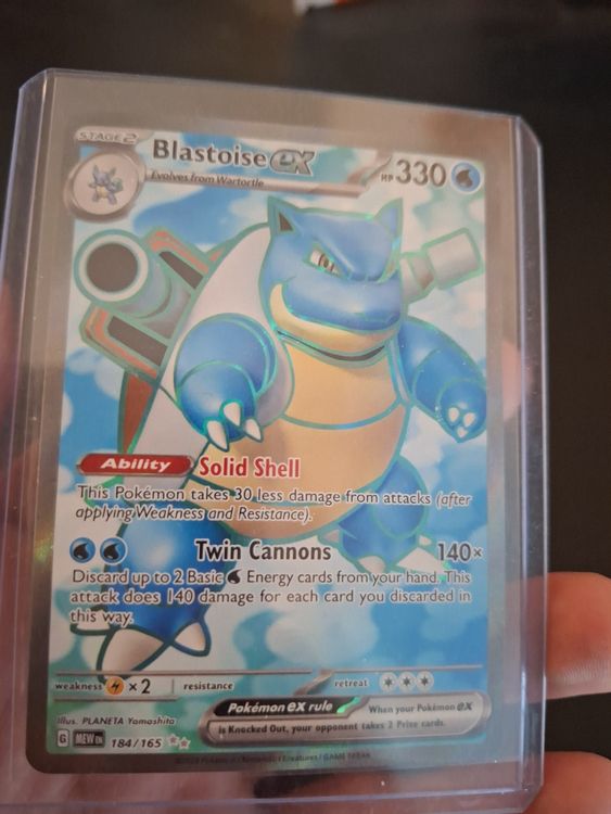 Pokemon Blastoise ex 184/165 Hyper Rare Pokemon 151 NM (Neu (gemäss ...
