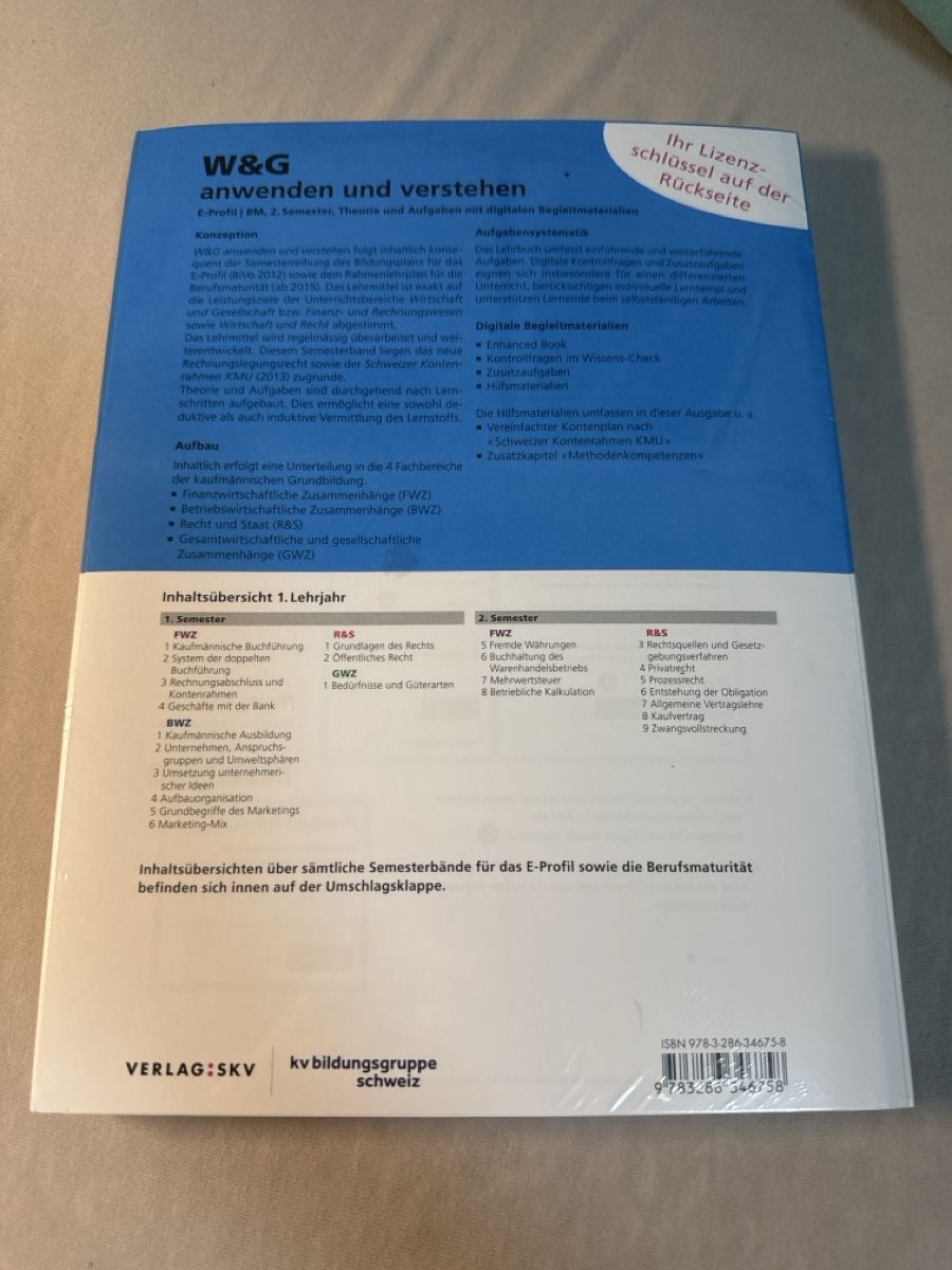 Bücher: Wirtschaft und Gesellschaft 2. Semester + Online-Lizenz – Neu und originalverpackt aus Zollikofen von rob_py5w 1