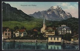 Hergiswil, Hotel-Pension Rössli mit Pil