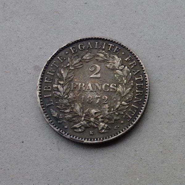 Alle Münzen: Frankreich ++ 2.- Francs 1872 K – Gebraucht aus Walkringen von Casablanca777