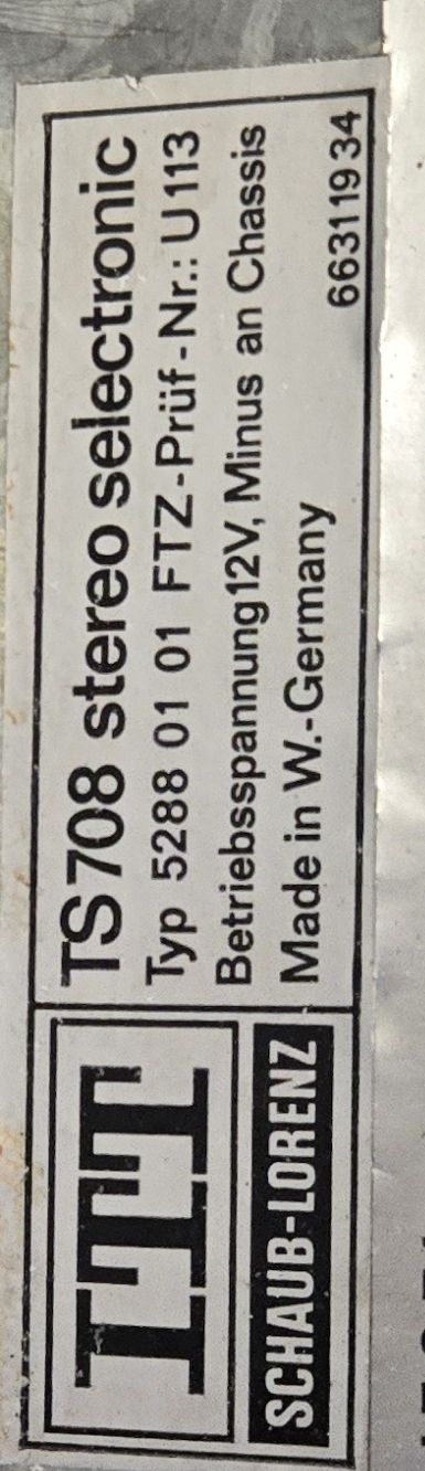 Schaub Lorenz Radios: Schaub-Lorenz TS 708 Stereo Selectronic mit 12V Oldtimer – Gebraucht aus Lüchingen von Mx1975
