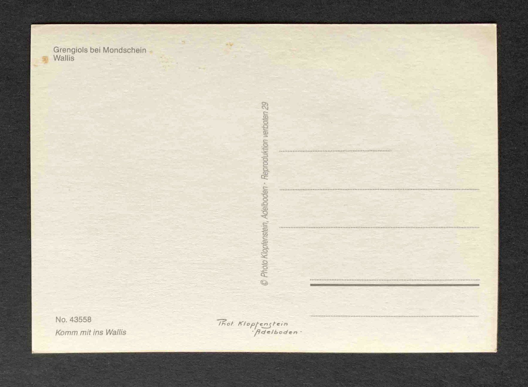 Cartes postales: AK Grengiols bei Mondschein Wallis – D'occasion à Goldau par artelier1 1