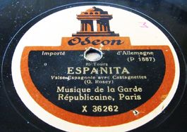 Musique de la Garde Républicaine Paris tours 85 rpm Shellac