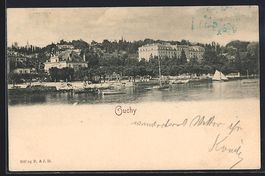 AK Ouchy, Ortsansicht vom Wasser aus