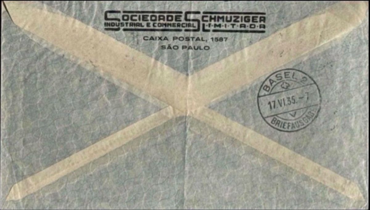 Tutti i francobolli: Brasilien Zeppelin Luftpost Basel 1935 Sandoz – Usato da birsfelden venduto da tim0444 1