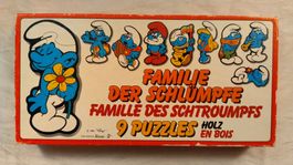 Familie der Schlümpfe - 9 kleine Holzpuzzle ab Fr. 8.-