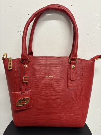 BOSI Tasche Leder Rot Handtasche Schultertasche