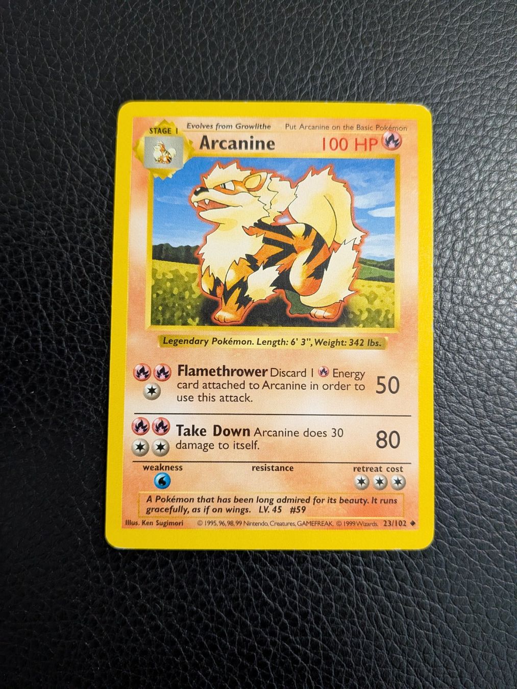 Pokémon Carte collezionabili: 1999 Base Set Shadowless Arcanine 23/102 Ab 1 – Usato da Paradiso venduto da Pkmn10