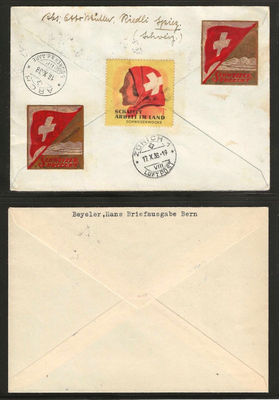 Tous les timbres: 1938/39 : 2 CH Flugpost Briefe – D'occasion à Gümligen par Geniusbuy 1