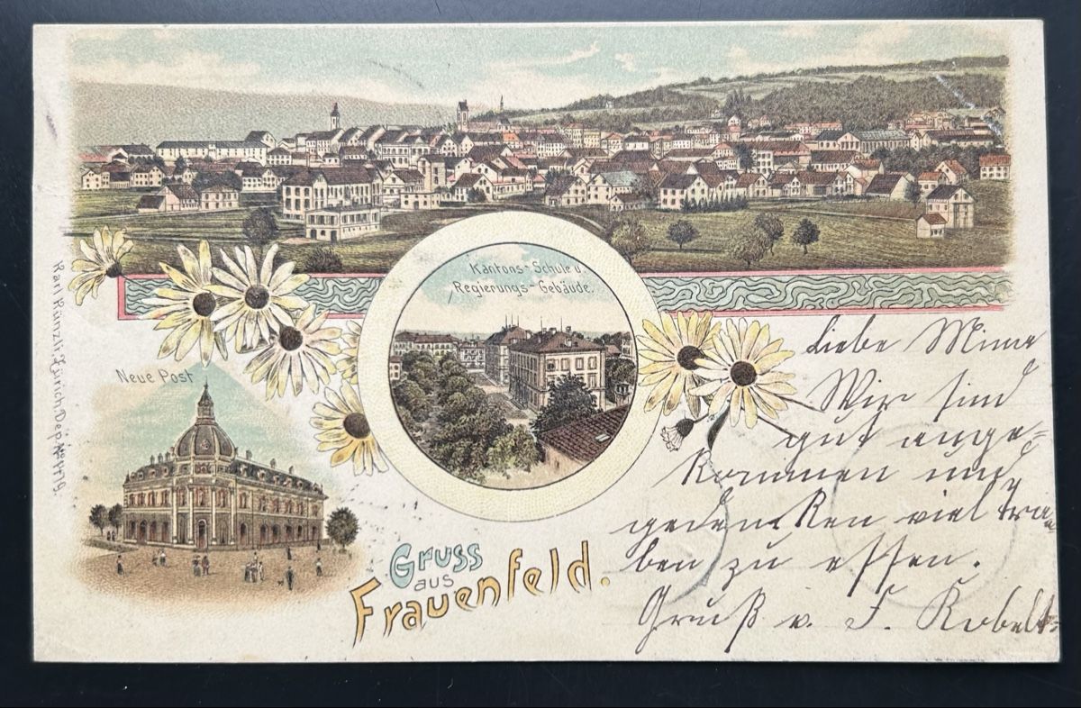 Cartoline postali: Gruss aus Frauenfeld Litho  – Usato da Horw venduto da Tellbub