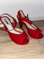 CUBE Damen Sandalen rot Grösse 37 Peep-toe Absatzschuh