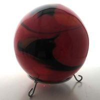 Bodenkugel 25cm Rot mit Mettal-Bodenring