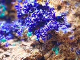 Azurite, Malachite,  Lavrion District Mines, Greece