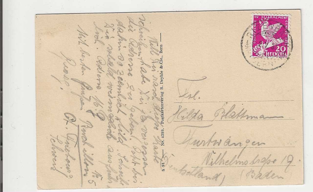 Cartoline postali: Gümmenen, 1932 – Usato da Spiez venduto da Niesen20 1