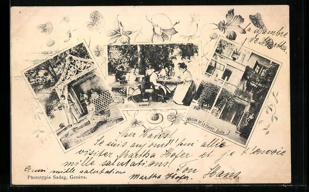 Cartoline postali: Rolle, Maison de la Harpe, Garten, Pavil – Usato da Berlin venduto da bartko-reher