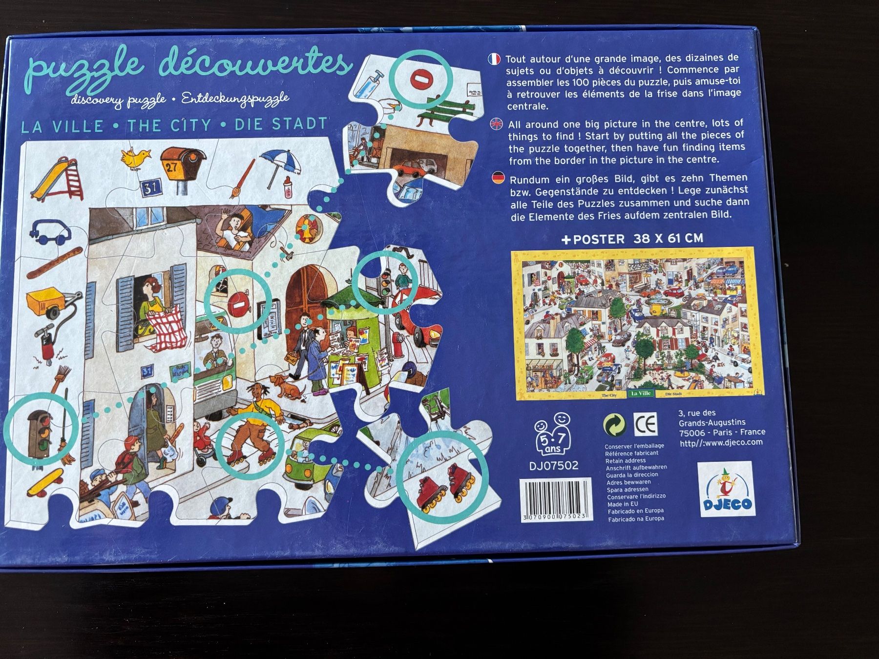 Puzzle: Die Stadt   Puzzle mit Poster, 100 Teile – Usato da Horw venduto da Luki49 2