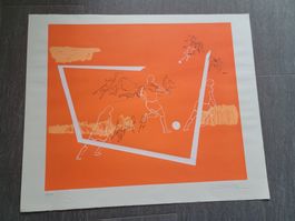 Fussball WM Druck Holland mit Künstlerunterschrift