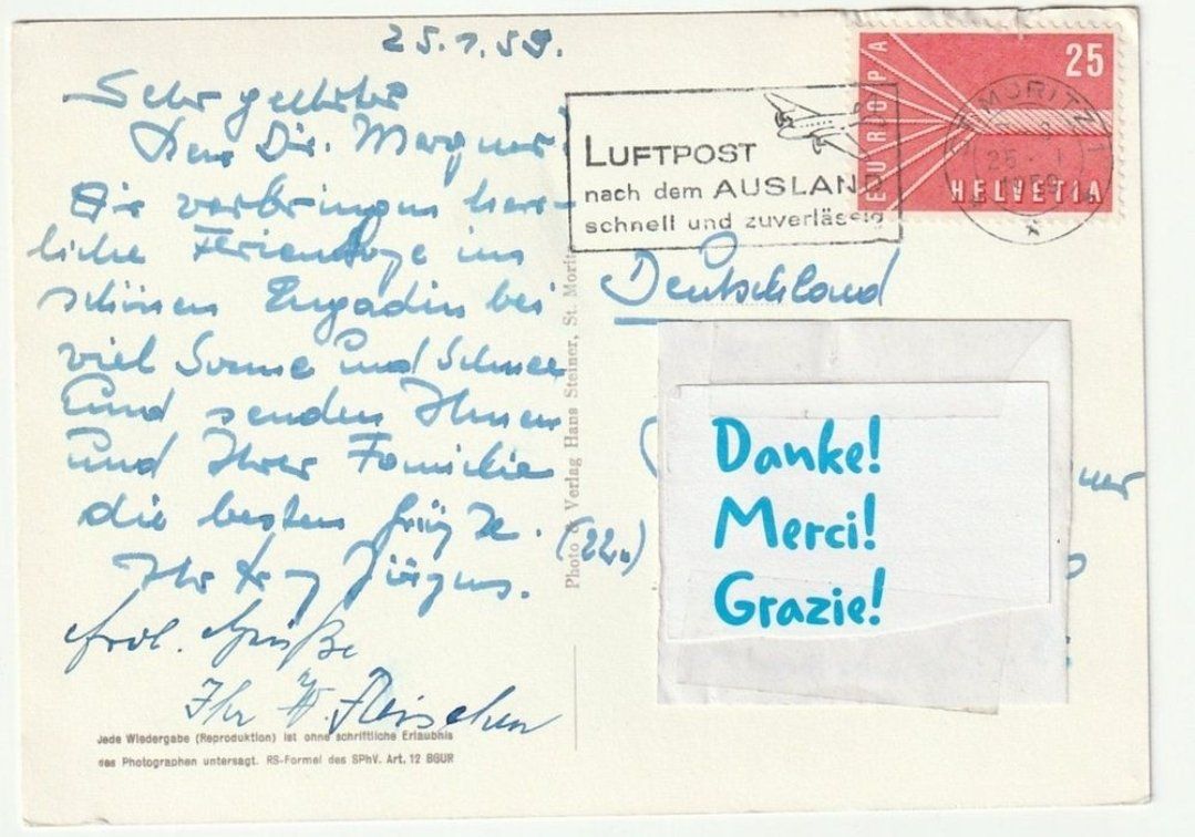 Cartoline postali: Postkarte 1959, St. Moritz Winter, Defekt – Difettoso da St. Gallen venduto da Ricardo_Deals 1