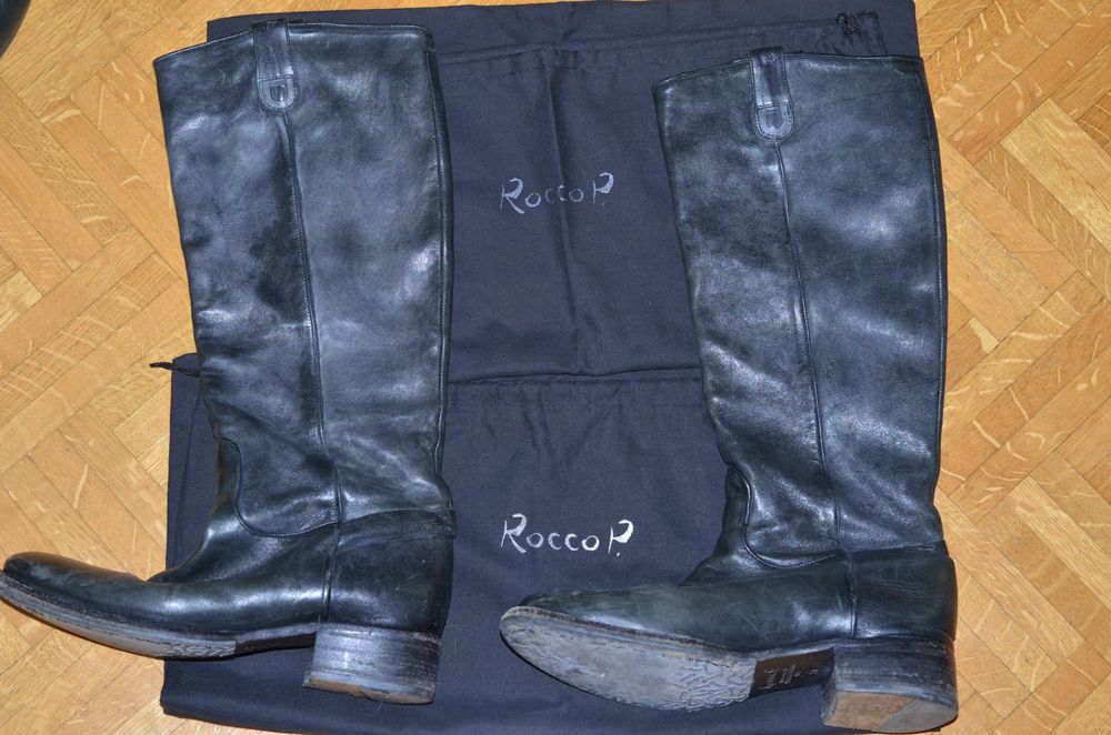 Bottes MAFER Venezia En Cuir Noir - Taille 37 EU (5.5 US) - Fabriquées En Italie - Occasion Parfait état