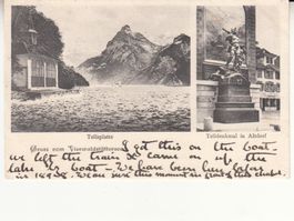 Tellsplatte Telldenkmal 1904 mit Stabstempel Luzern