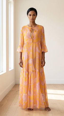 Ana Alcazar Kleid  Grösse 36  Boho Chic in Orange & Pink