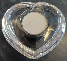 Glasherz Orrefors Teelichthalter in Herzform
