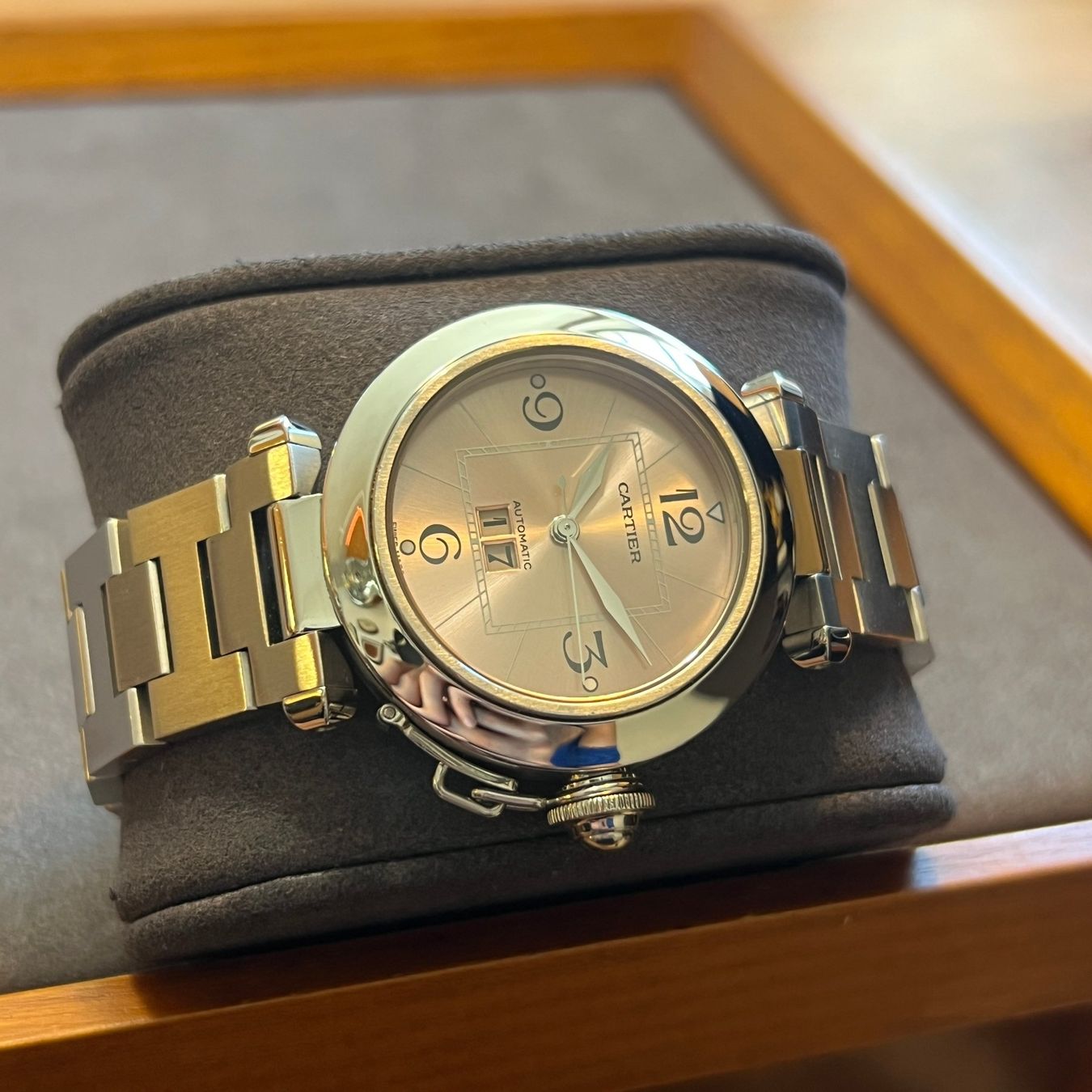 Cartier Montres: Cartier Pasha C Pink Dial Automatic W31058M7 – D'occasion à Carouge GE par Watchaser 6