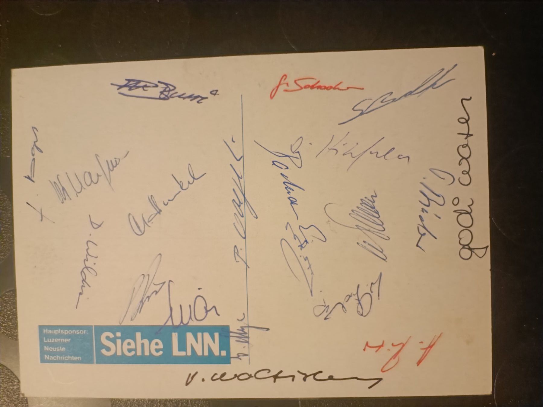 Autografi: FC Luzern - Saison 1981/82 - handsigniert – Usato da Menziken venduto da Artographs 1