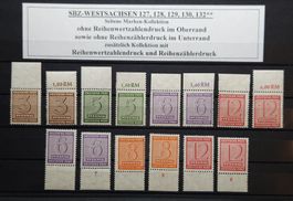 SBZ West-Sachsen Mi-Nr.126-137 Postfrisch Oberrand 100 Fr+
