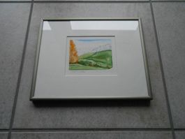 Aquarell CH "HERBST IN ARDEZ" GR - (R)