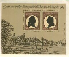 Block "Johann Wolfgang von Goethe & Friedrich Schiller". DDR