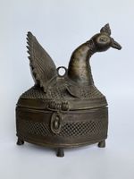 Antike Bronze Schatulle Pfau Dhokra Kunst